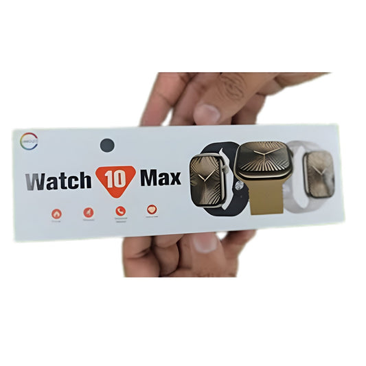 Watch 10 Max – AMOLED Display Smart Watch with 2 Black Straps | Free Delivery All Over Pakistan