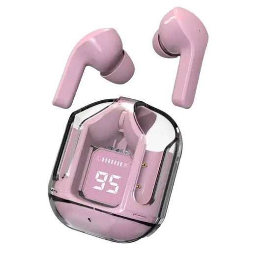 Air 31 Transparent Wireless Stereo Earbuds – Pink | Stylish & Compact | Free Delivery All Over Pakistan