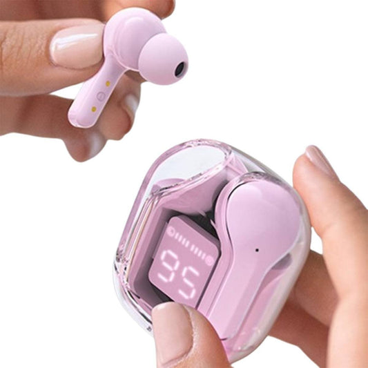 Air 31 Transparent Wireless Stereo Earbuds – Pink | Stylish & Compact | Free Delivery All Over Pakistan